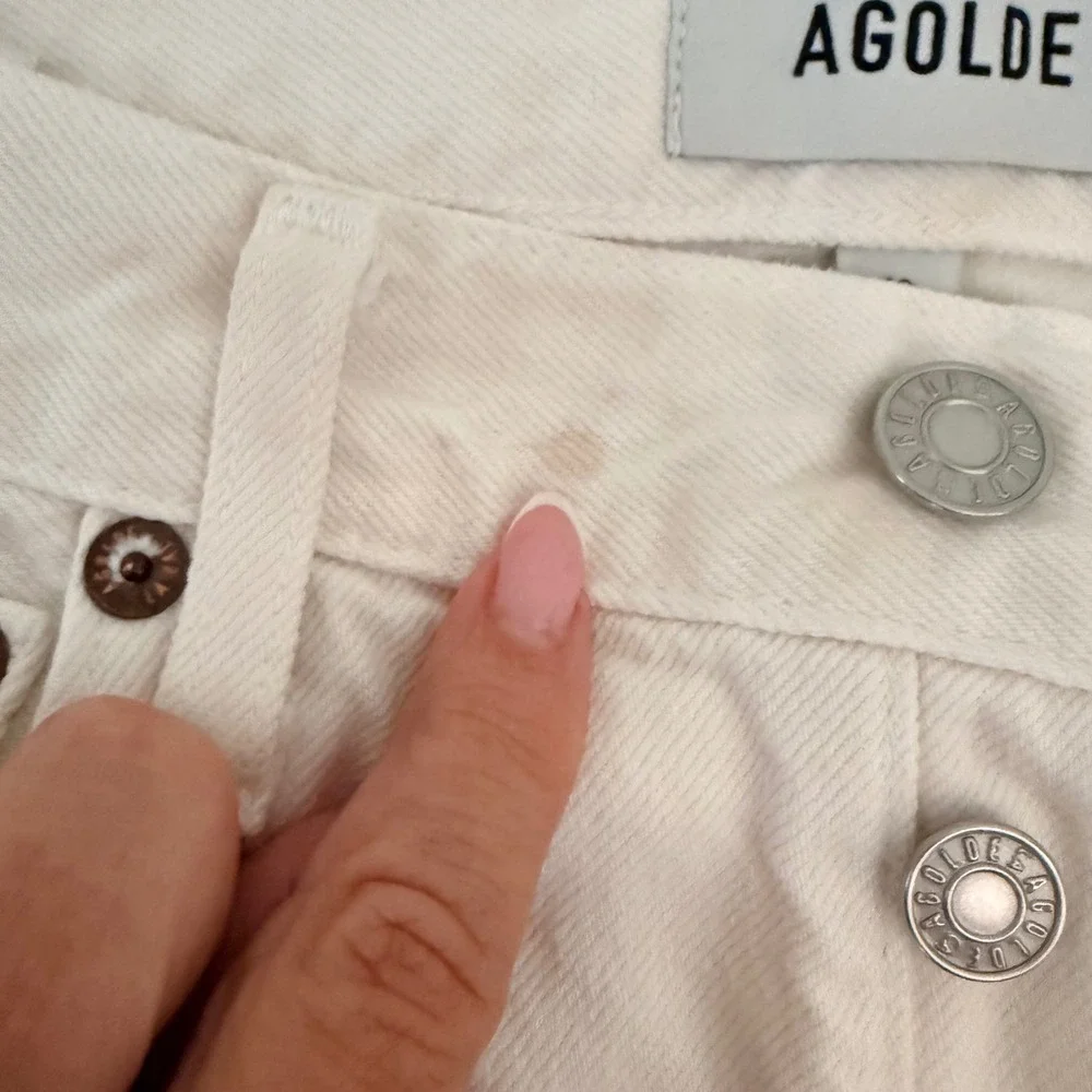 AGOLDE Ren Wide Leg Jeans 26 White High Rise Regenerative Cotton Button fly